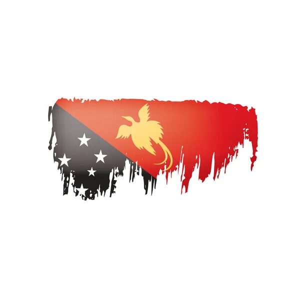 Bandera de Papúa Nueva Guinea, ilustración vectorial sobre fondo blanco. — Vector de stock