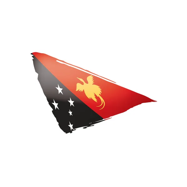 Bandera de Papúa Nueva Guinea, ilustración vectorial sobre fondo blanco. — Vector de stock