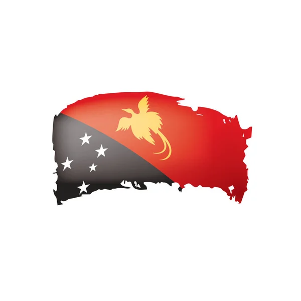 Flagge Papua-Neuguineas, Vektorabbildung auf weißem Hintergrund. — Stockvektor