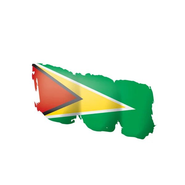 Guyana flagga, vektor illustration på en vit bakgrund. — Stock vektor