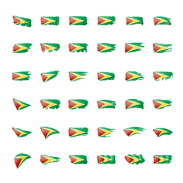 Flaga Gujany, ilustracja wektora na białym tle. — Wektor stockowy