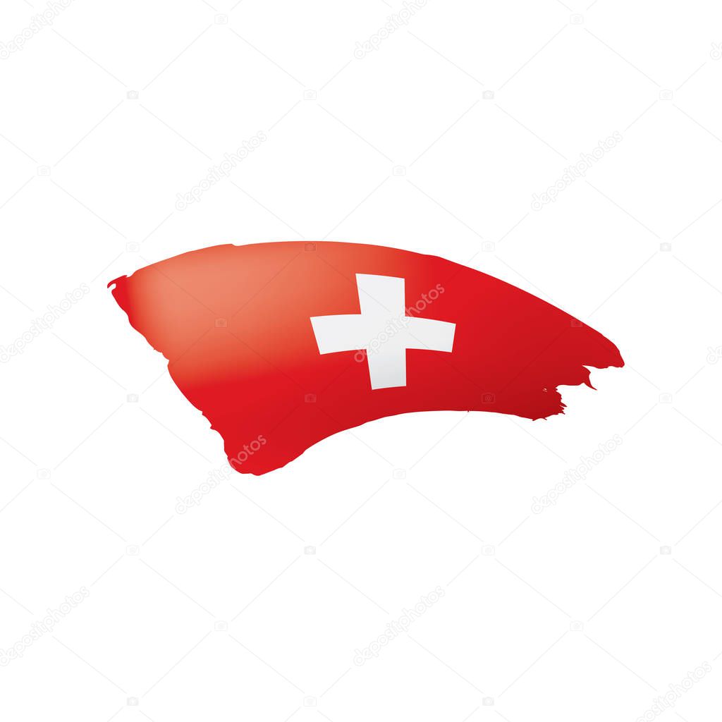 Switzerland flag, vector illustration on a white background.