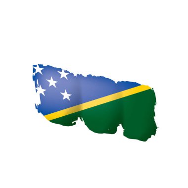 Solomon Adaları bayrağı, beyaz arka planda vektör illüstrasyonu.