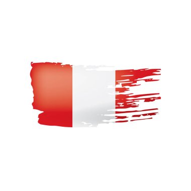 Peru bayrağı, beyaz bir arka plan üzerinde vektör çizim.