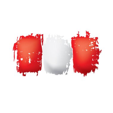 Peru bayrağı, beyaz bir arka plan üzerinde vektör çizim.