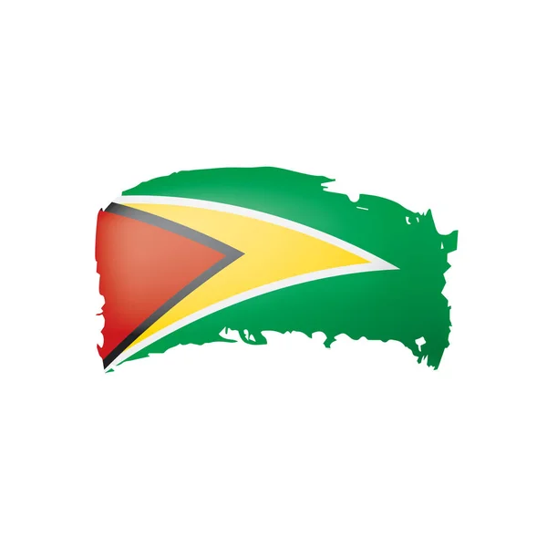 Bandiera Guyana, illustrazione vettoriale su sfondo bianco. — Vettoriale Stock