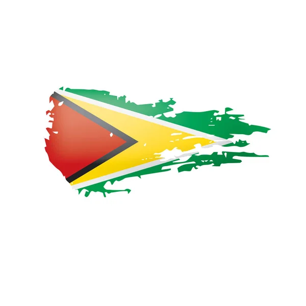 Guyana Flagga Vektor Illustration Vit Bakgrund — Stock vektor