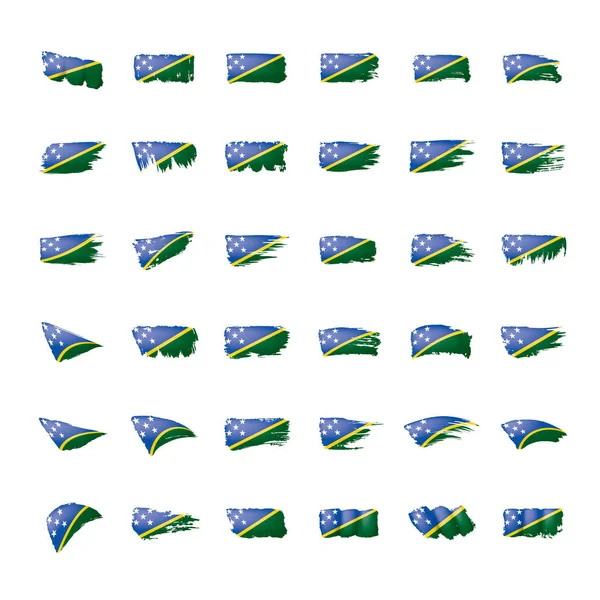 Vlajka Šalamounových ostrovů, vektorová ilustrace na bílém pozadí. — Stockový vektor