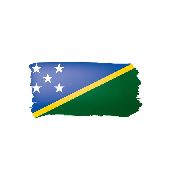 Salomonöarna flagga, vektor illustration på en vit bakgrund. — Stock vektor