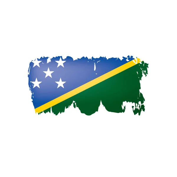Solomon Islands vlag, vector illustratie op een witte achtergrond. — Stockvector