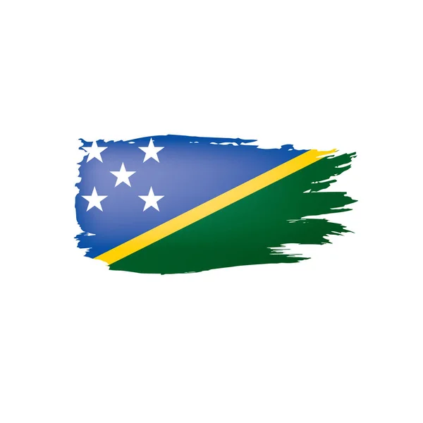Bandiera delle Isole Salomone, illustrazione vettoriale su sfondo bianco. — Vettoriale Stock