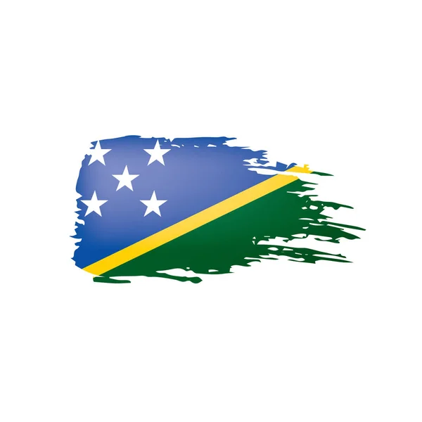 Bandiera delle Isole Salomone, illustrazione vettoriale su sfondo bianco. — Vettoriale Stock