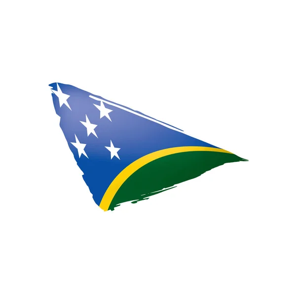 Solomon Islands vlag, vector illustratie op een witte achtergrond. — Stockvector