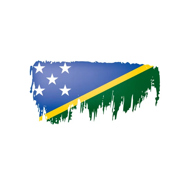 Salomonöarna flagga, vektor illustration på en vit bakgrund. — Stock vektor
