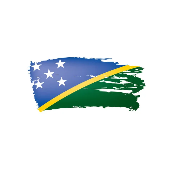 Флаг Соломоновых островов, векторная иллюстрация на белом фоне. — стоковый вектор