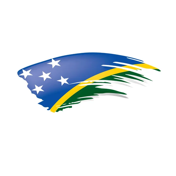 Bandera de las Islas Salomón, ilustración vectorial sobre fondo blanco. — Archivo Imágenes Vectoriales