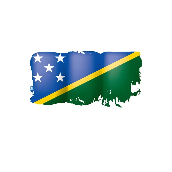 Solomon Islands vlag, vector illustratie op een witte achtergrond. — Stockvector