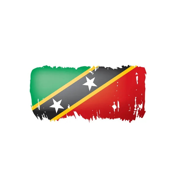 Saint Kitts en Nevis vlag, vector illustratie op een witte achtergrond. — Stockvector