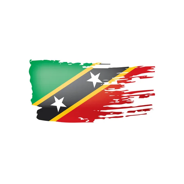 Saint Kitts en Nevis vlag, vector illustratie op een witte achtergrond. — Stockvector