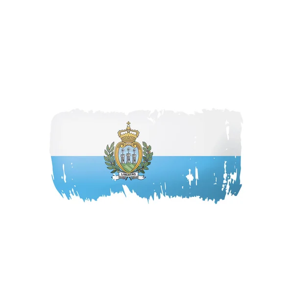 Bandera de San Marino, ilustración vectorial sobre fondo blanco . — Archivo Imágenes Vectoriales