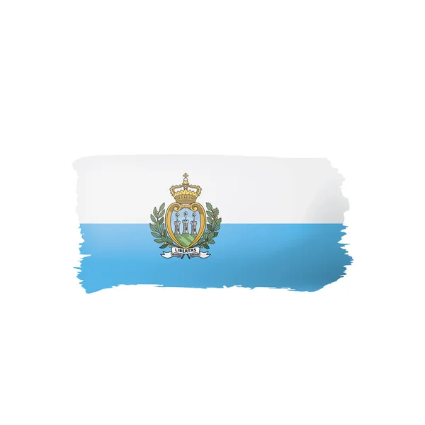 Bandera San Marino Ilustración Vectorial Sobre Fondo Blanco — Archivo Imágenes Vectoriales