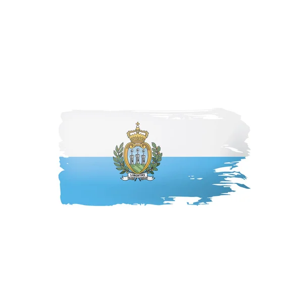 Bandiera San Marino, illustrazione vettoriale su sfondo bianco . — Vettoriale Stock