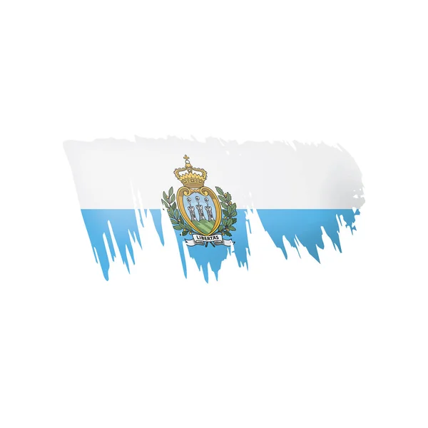 Bandeira de San Marino, ilustração vetorial sobre um fundo branco . — Vetor de Stock