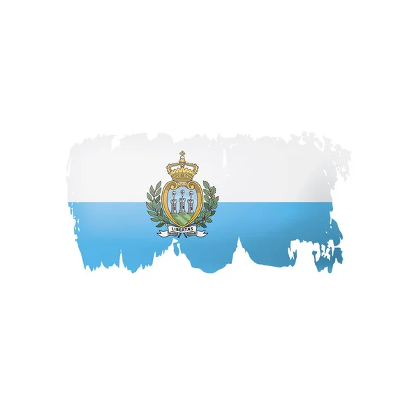 Bandeira de San Marino, ilustração vetorial sobre um fundo branco . — Vetor de Stock