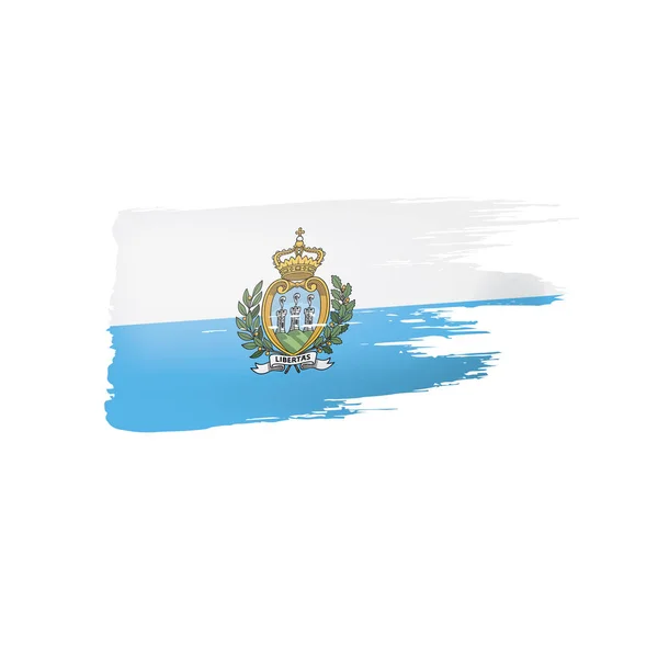 Bandeira de San Marino, ilustração vetorial sobre um fundo branco . —  Vetores de Stock