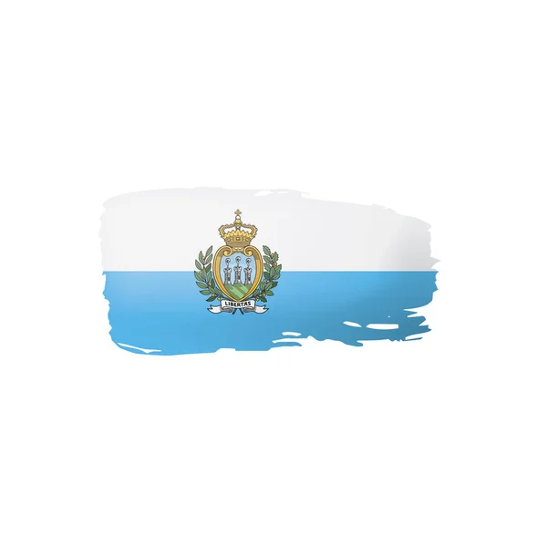 Bandeira de San Marino, ilustração vetorial sobre um fundo branco . —  Vetores de Stock