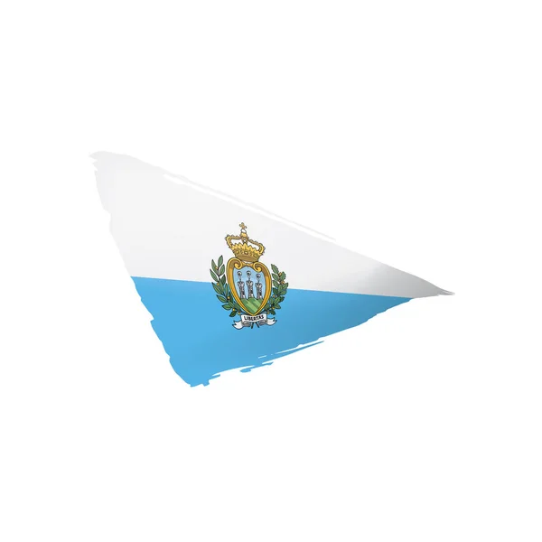 Bandera de San Marino, ilustración vectorial sobre fondo blanco . — Vector de stock