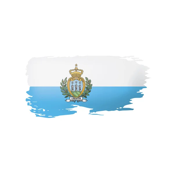 Bandera de San Marino, ilustración vectorial sobre fondo blanco . — Archivo Imágenes Vectoriales