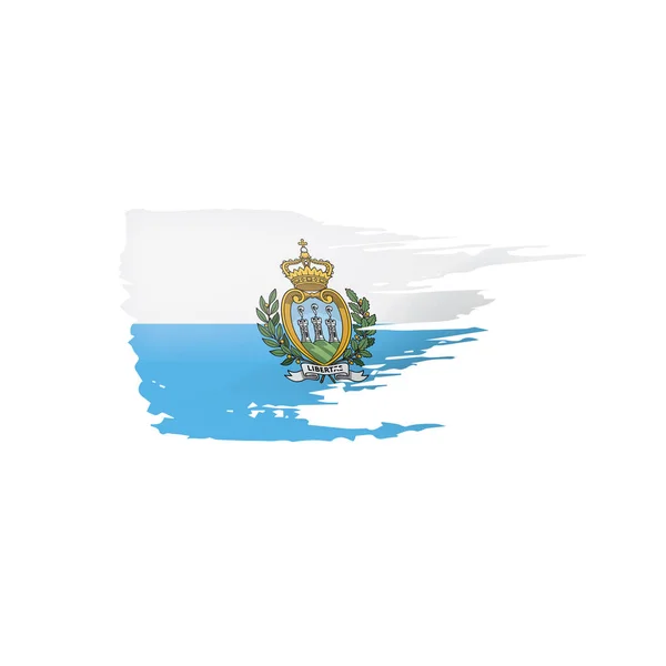 サンマリノの国旗は、白の背景にベクトル画像. — ストックベクタ