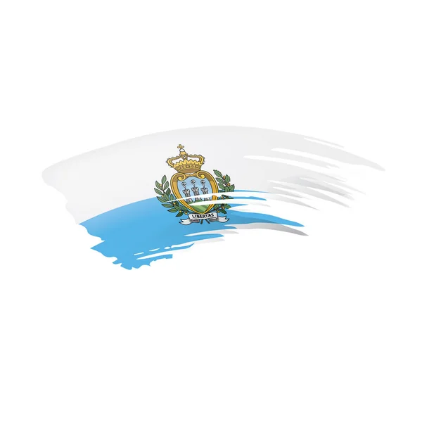 Bandera de San Marino, ilustración vectorial sobre fondo blanco . — Vector de stock