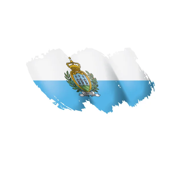 Bandera de San Marino, ilustración vectorial sobre fondo blanco . — Vector de stock