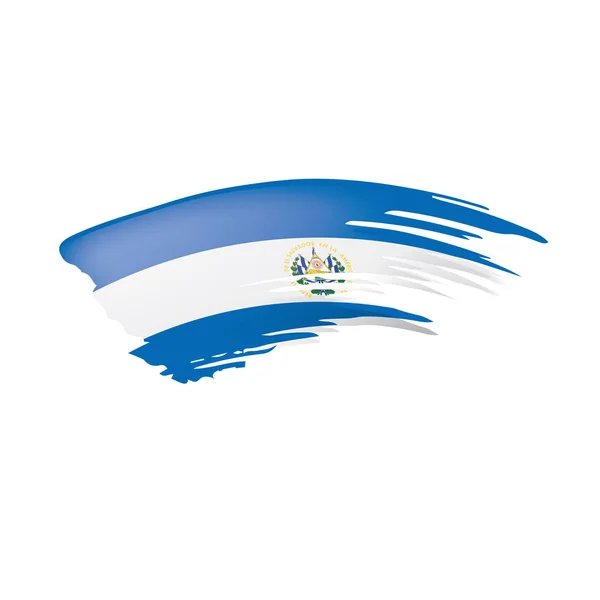 Σημαία Σαλβαδόρ, διανυσματική απεικόνιση σε λευκό φόντο. — Διανυσματικό Αρχείο