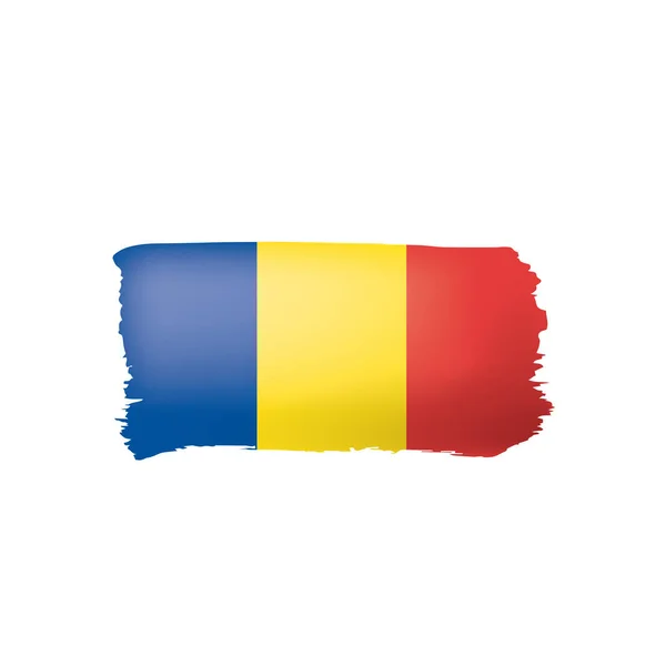 罗马尼亚国旗，白色背景上的矢量插图. — 图库矢量图片