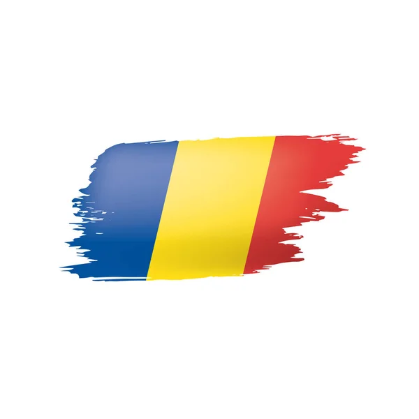 Románia zászló, vektor illusztráció fehér alapon. — Stock Vector