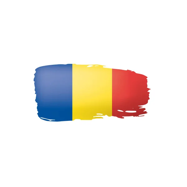 루마니아 국기, 흰 배경 위의 벡터 그림. — 스톡 벡터