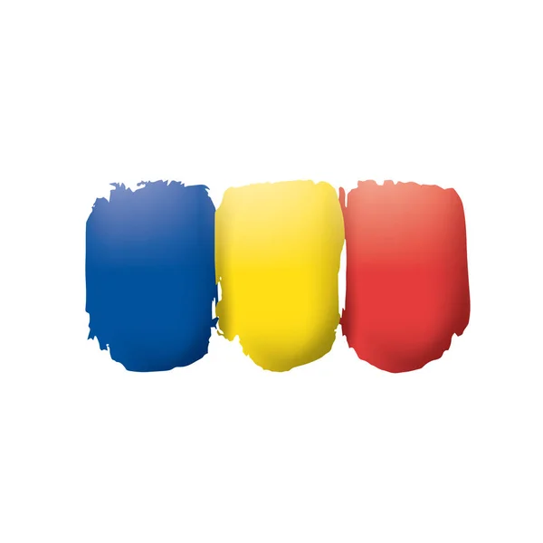 Romania bandiera, illustrazione vettoriale su sfondo bianco. — Vettoriale Stock