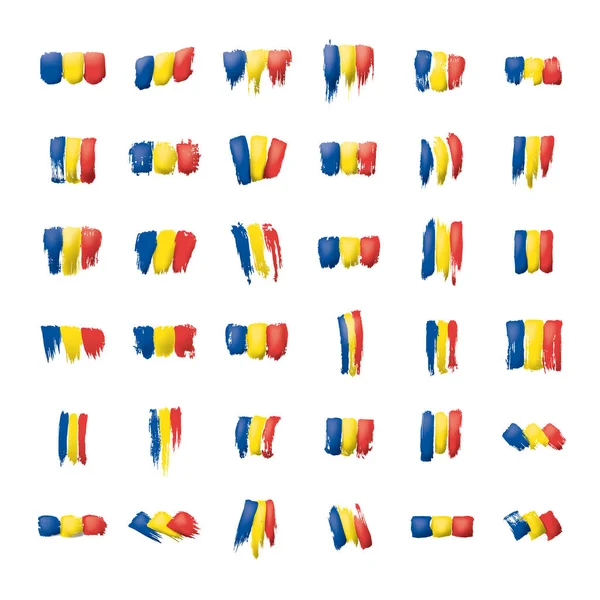 루마니아 국기, 흰 배경 위의 벡터 그림. — 스톡 벡터
