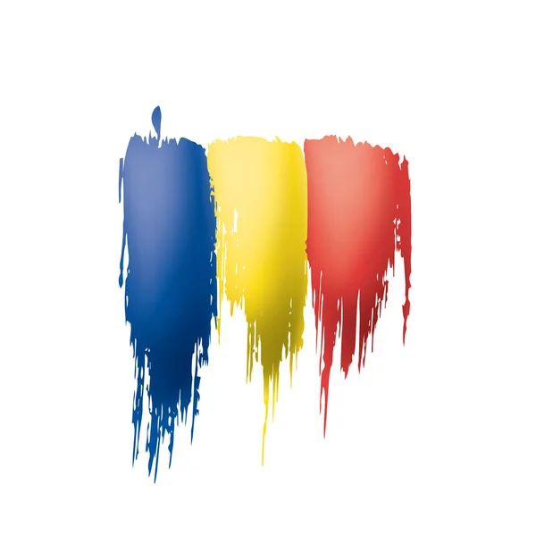 Rumunsko vlajka, vektorové ilustrace na bílém pozadí. — Stockový vektor