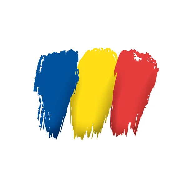 Romania flag, vector illustration on a white background. — Stock Vector