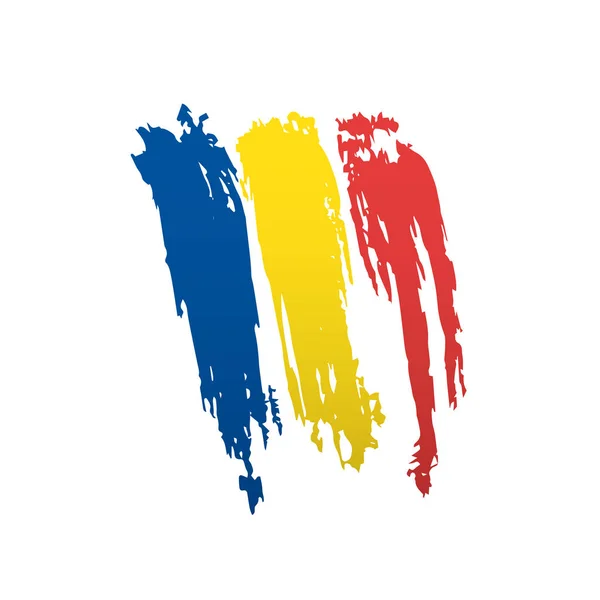 Rumänien flagga, vektor illustration på en vit bakgrund. — Stock vektor