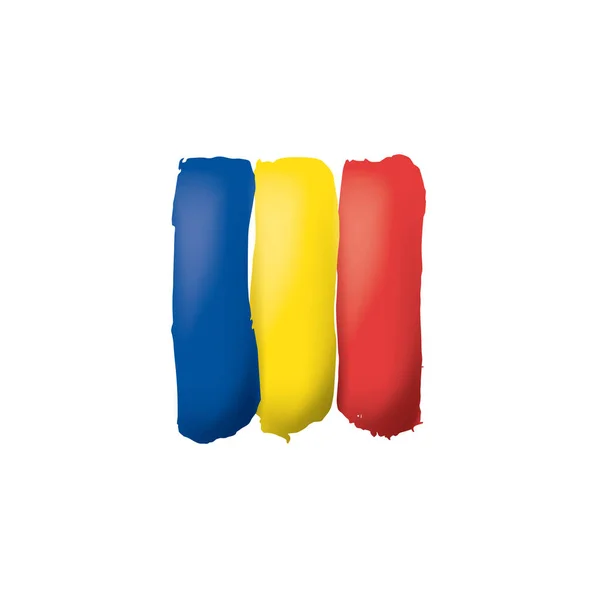 Rumänien flagga, vektor illustration på en vit bakgrund. — Stock vektor