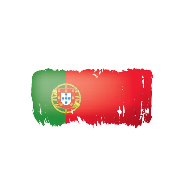 Portekiz bayrağı, beyaz bir arka plan üzerinde vektör çizim. — Stok Vektör
