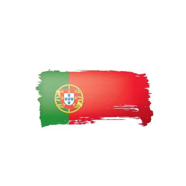 Portugal flagga, vektorillustration på vit bakgrund. — Stock vektor