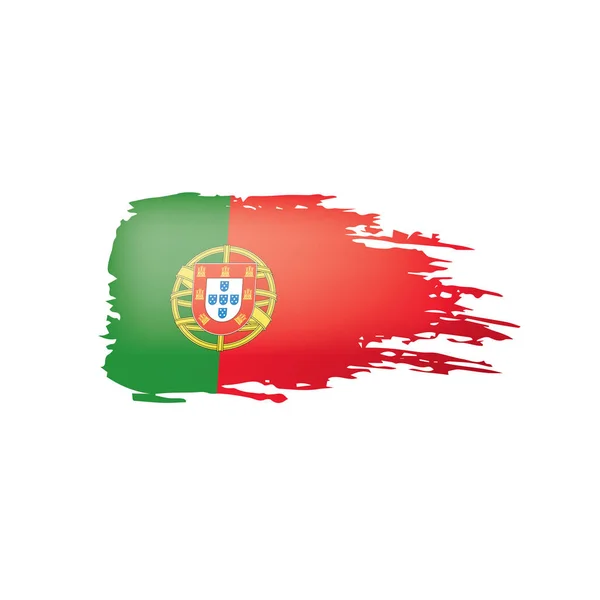 Portugiesische Flagge, Vektordarstellung auf weißem Hintergrund. — Stockvektor