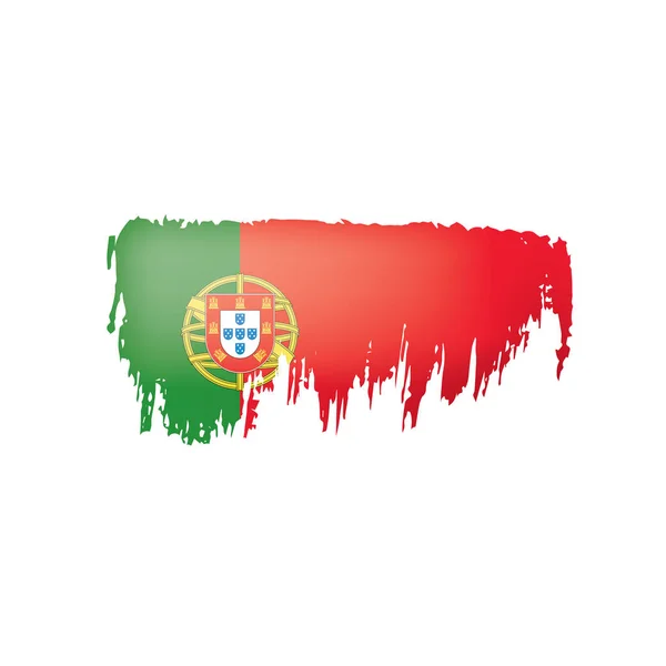 Drapeau Portugal, illustration vectorielle sur fond blanc . — Image vectorielle