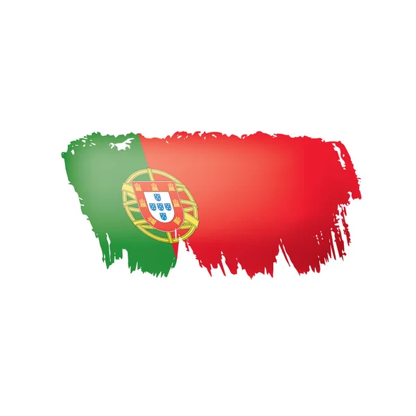 Drapeau Portugal, illustration vectorielle sur fond blanc . — Image vectorielle